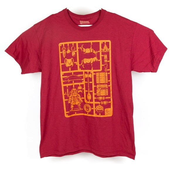 Men’s Size L Dungeons & Dragons D&D Red Short Sleeve T-shirt LootWear Exclusive - Picture 1 of 5